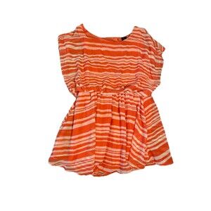 Fun & Flirt 3x‎ Summer Top Orange White Mini Lining